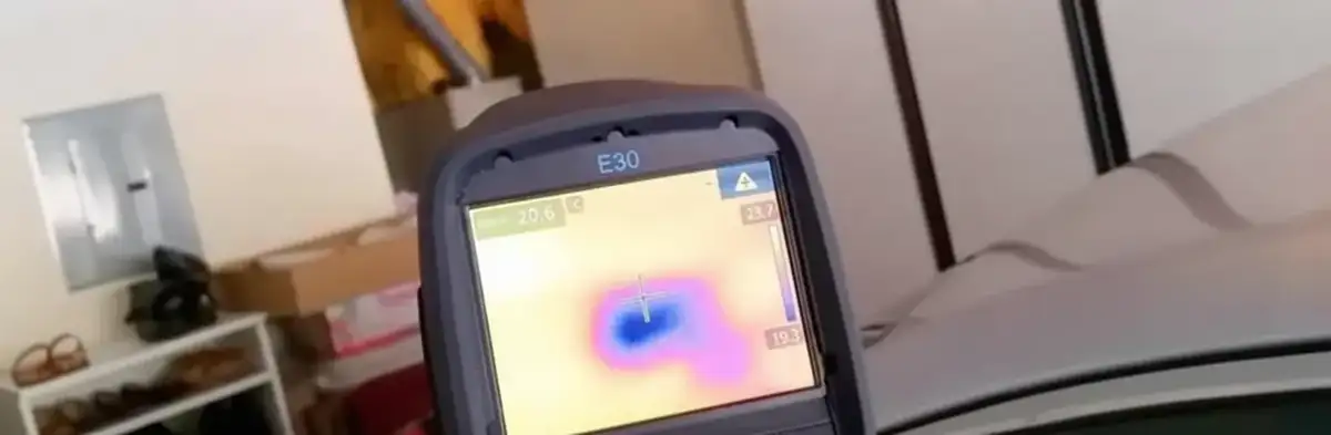 mold inspection using thermal imaging technology to detect moisture and hidden mold in a home in Clearwater, FL